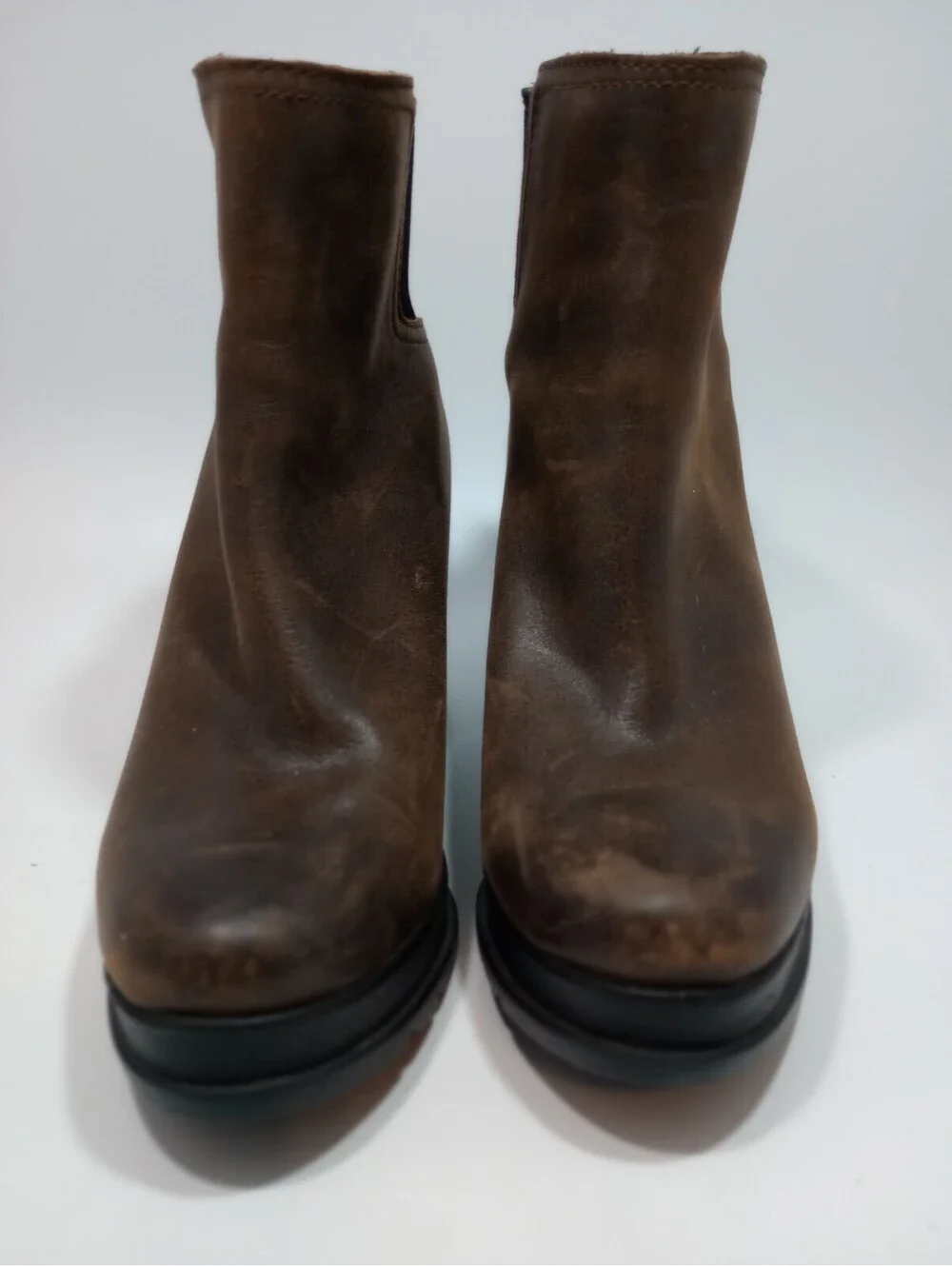SOREL Chelsea Boot Chunky Block Heal Burro Brown Ankle Boots 6.5